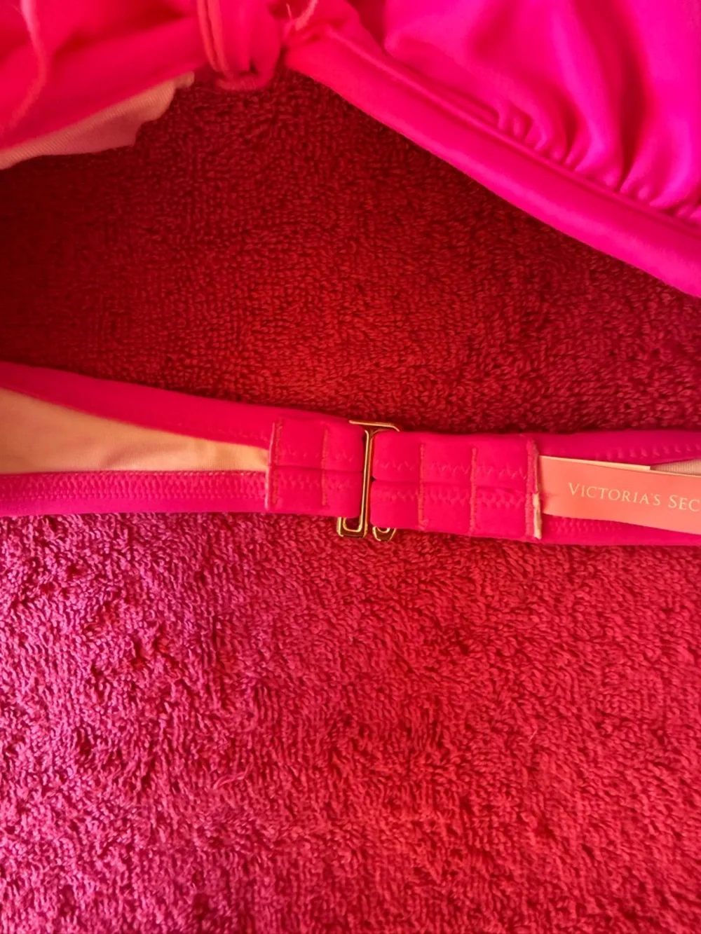 Victoria's Secret Hot Pink Ruffle Halter Bikini Top - Picture 9 of 10